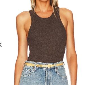 Agolde Dark Brown Knit Tank Top
